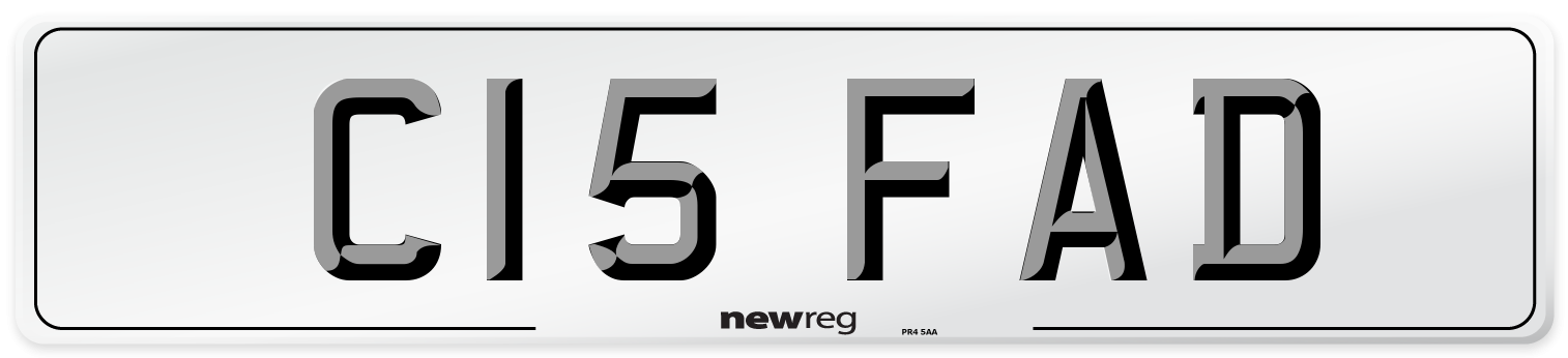 C15 FAD Number Plate from New Reg